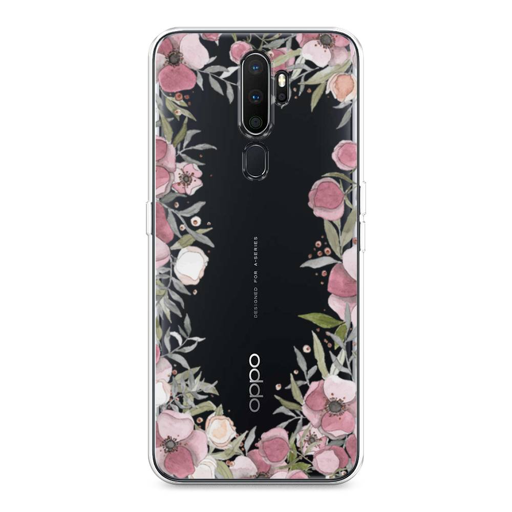 

Чехол Awog на Oppo A5/A9 2020 "Розовая цветочная рамка", Разноцветный, 251350-8