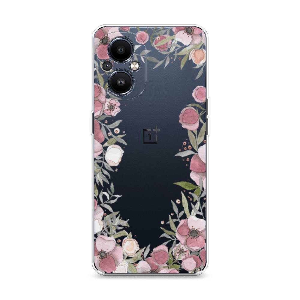 фото Силиконовый чехол "розовая цветочная рамка" на oneplus nord n20 5g awog