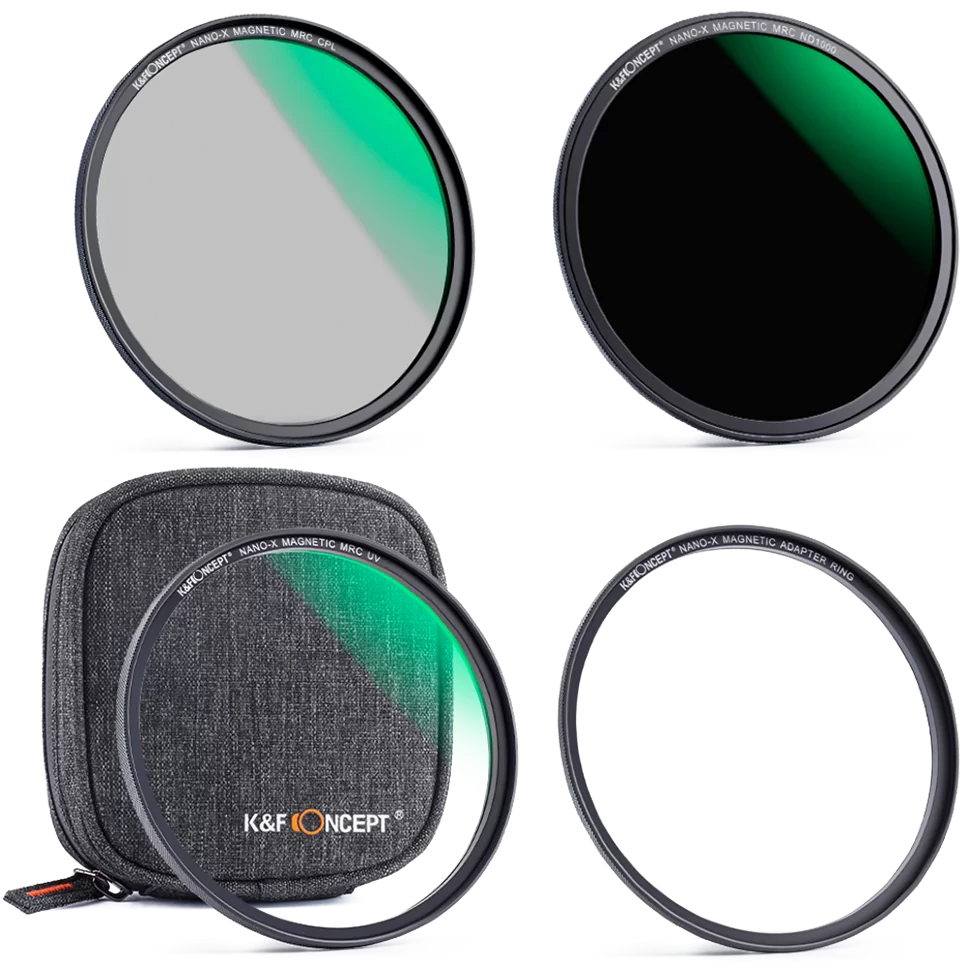 

Комплект светофильтров K&F Concept 3 in 1 magnetic (MCUV+CPL+ND1000) 55мм SKU.1651