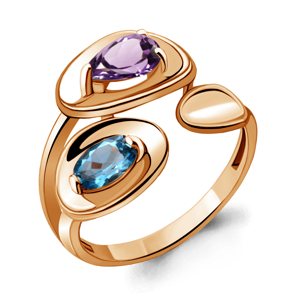 

Кольцо из серебра с аметистом\топазом Aquamarine Aquamarine 6918730_925_з р, 6918730_925_з