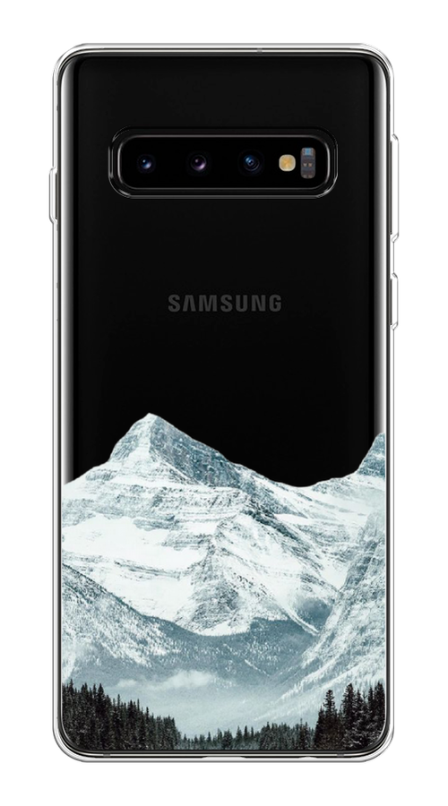 

Чехол на Samsung Galaxy S10 Plus "Горы арт 1", Белый;зеленый, 27150-2