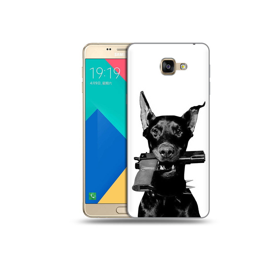 

Чехол MyPads Tocco для Samsung Galaxy A9 доберман с пистолетом (PT25200.562.331), Прозрачный, Tocco