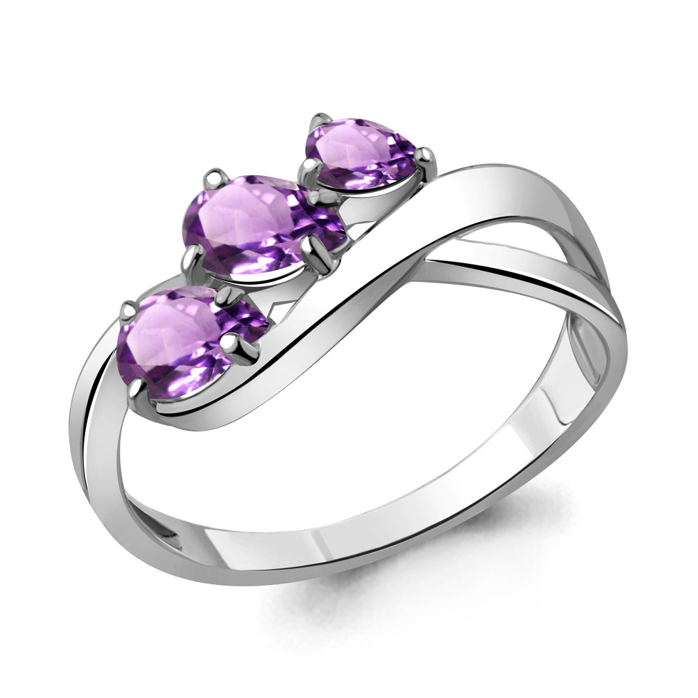 

Кольцо из серебра с аметистом Aquamarine Aquamarine 6918204_925_р р. 19, 6918204_925_р