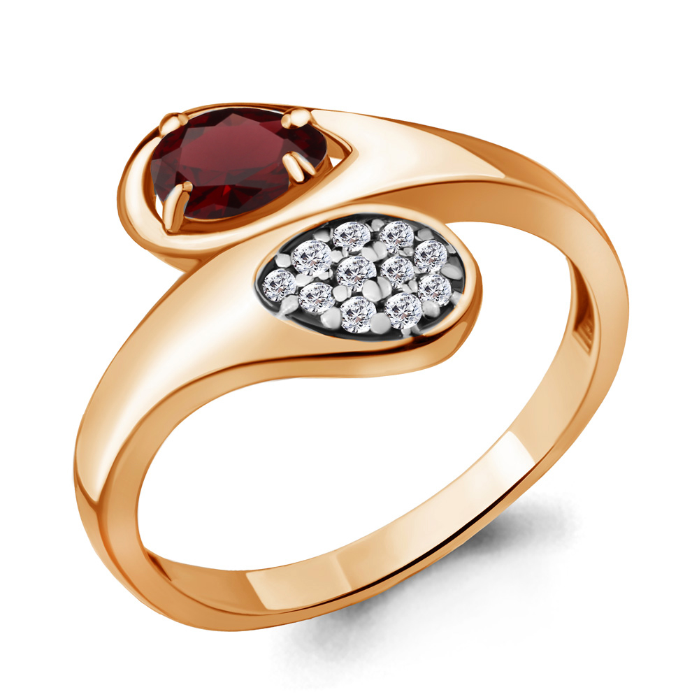 

Кольцо из серебра с гранатом Aquamarine Aquamarine 6918003А_925_з р, 6918003А_925_з