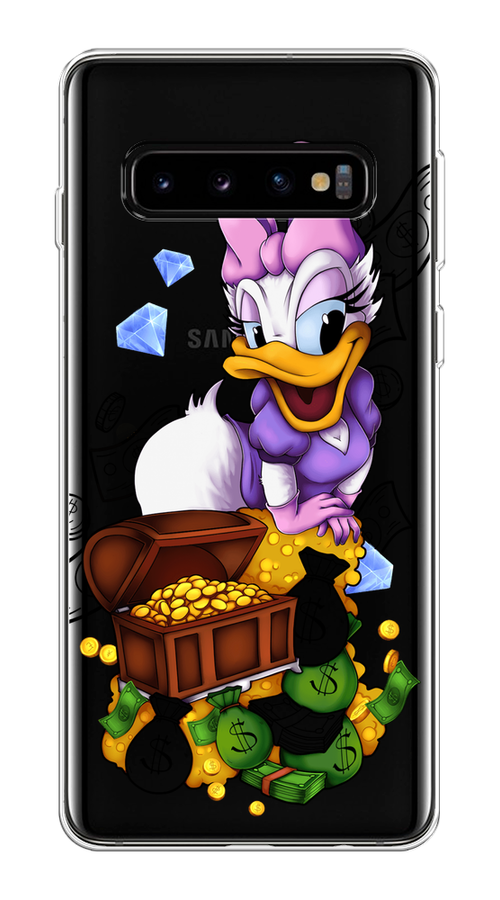 

Чехол на Samsung Galaxy S10 Plus "Rich Daisy Duck", Коричневый;белый;фиолетовый, 27150-6