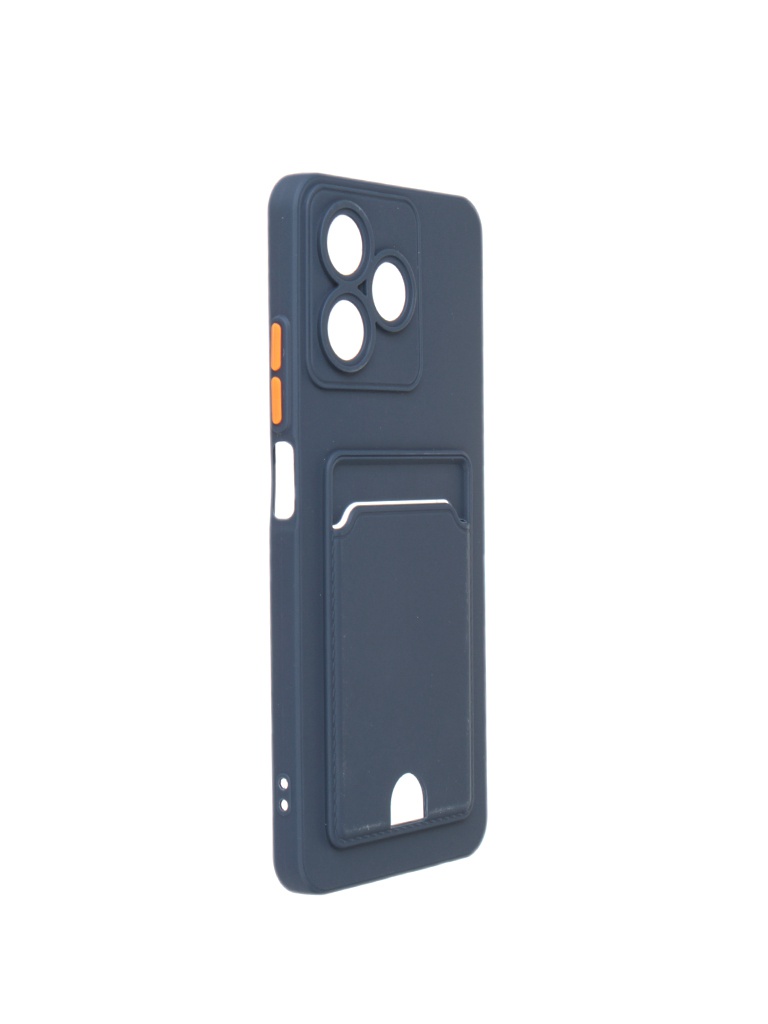 Чехол DF для Realme C53/C51 с отделением для карты Silicone Dark Blue rmCardCase-11