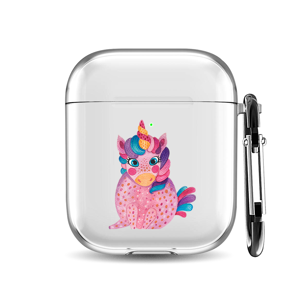 

Силиконовый чехол для наушников Airpods 1/2 "Пухлый единорожка", AIPC-410-9A-1