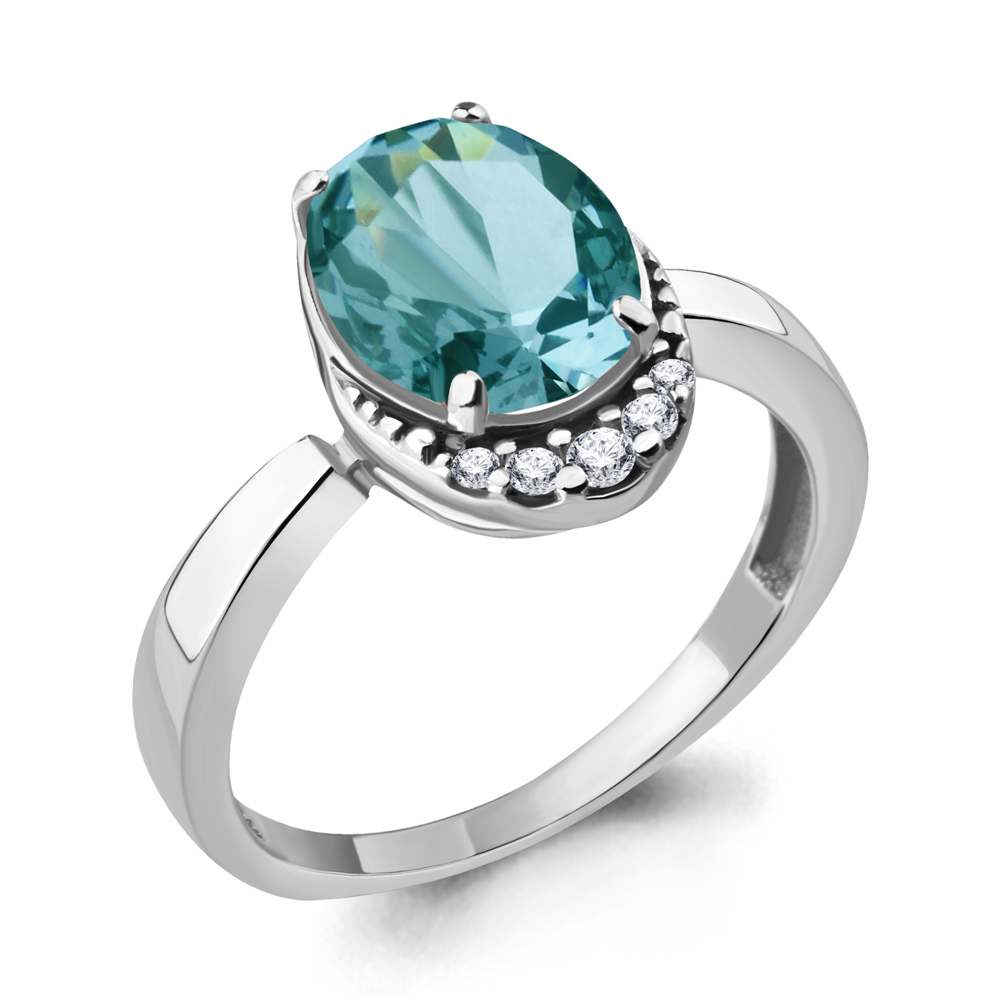 

Кольцо из серебра с фианитом Aquamarine Aquamarine 6917088А_925_р р, 6917088А_925_р