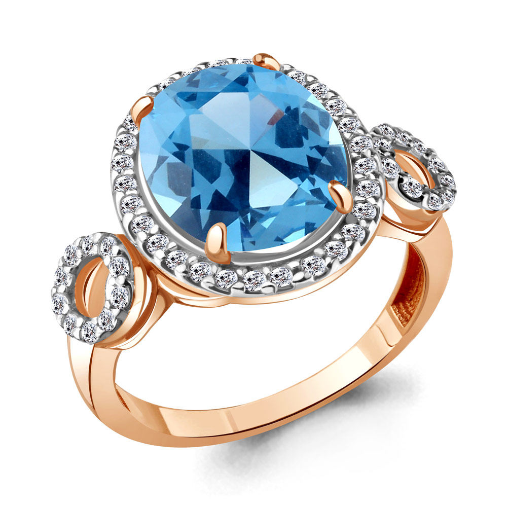 

Кольцо из серебра с фианитом Aquamarine Aquamarine 6916892А_925_з р, 6916892А_925_з