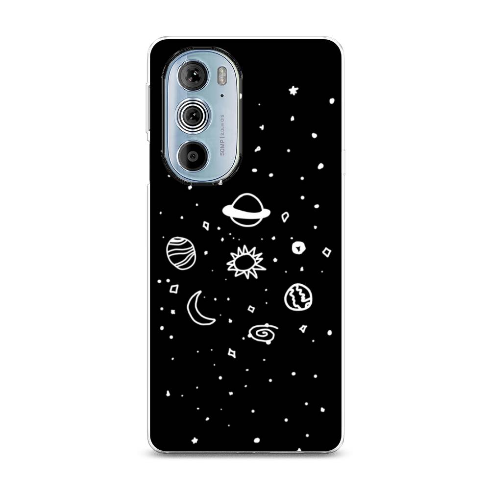 

Чехол на Motorola Edge 30 Pro "Дудл солнечной системы", Бежевый;серый, 243350-2