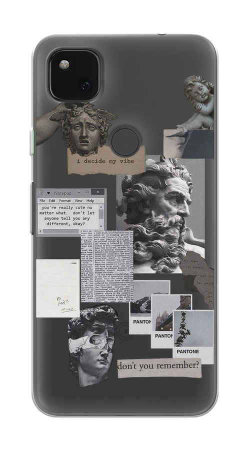 

Чехол на Google Pixel 4A "Коллаж греческие скульптуры", Бежевый;серый, 270650-1