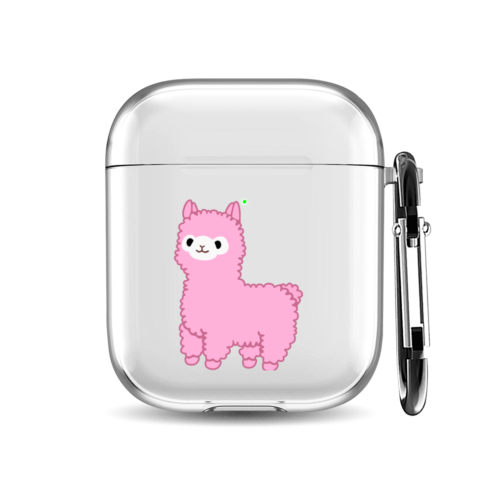 

Силиконовый чехол для наушников Airpods 1/2 "Розовые ламы", AIPC-410-9A-1