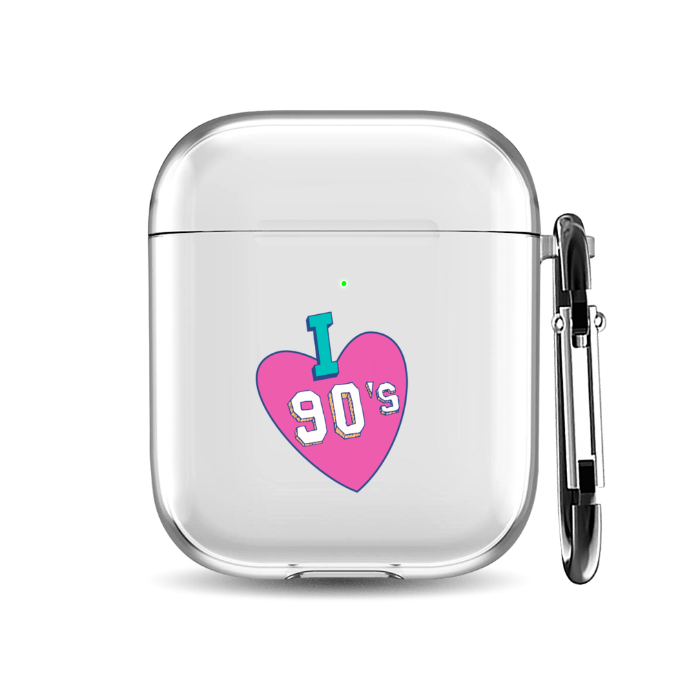 

Силиконовый чехол для наушников Airpods 1/2 "I love 90s", AIPC-410-9A-1