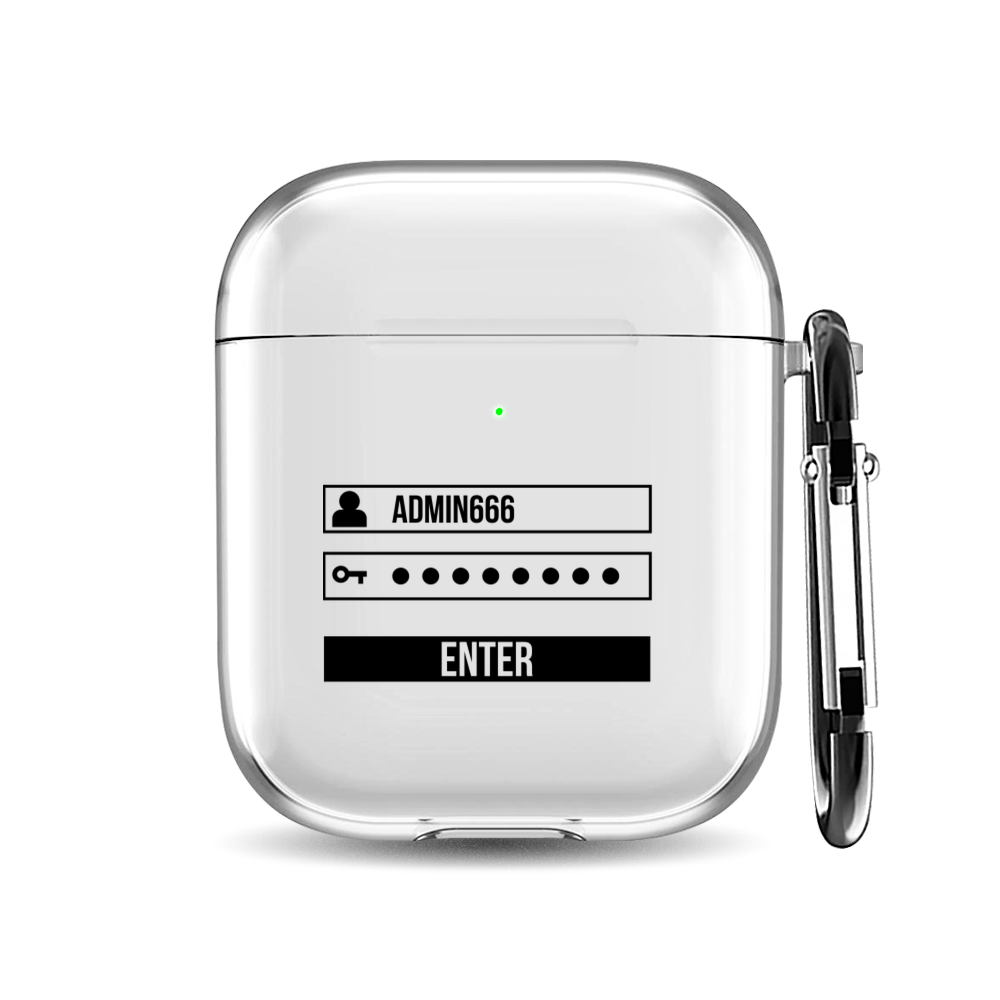 

Силиконовый чехол для наушников Airpods 1/2 "Login", AIPC-410-9A-1