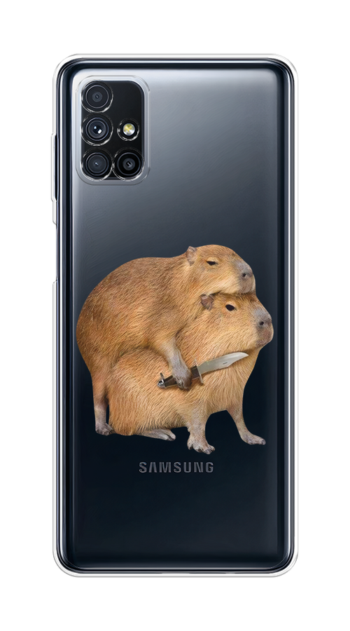 

Чехол на Samsung Galaxy M31s "Капибара с ножом", Бежевый, 2101450-1