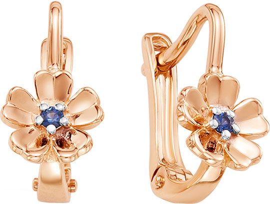 

Серьги женские Vesna jewelry 2618-151-10-00 из красного золота, сапфир, 2618-151-10-00