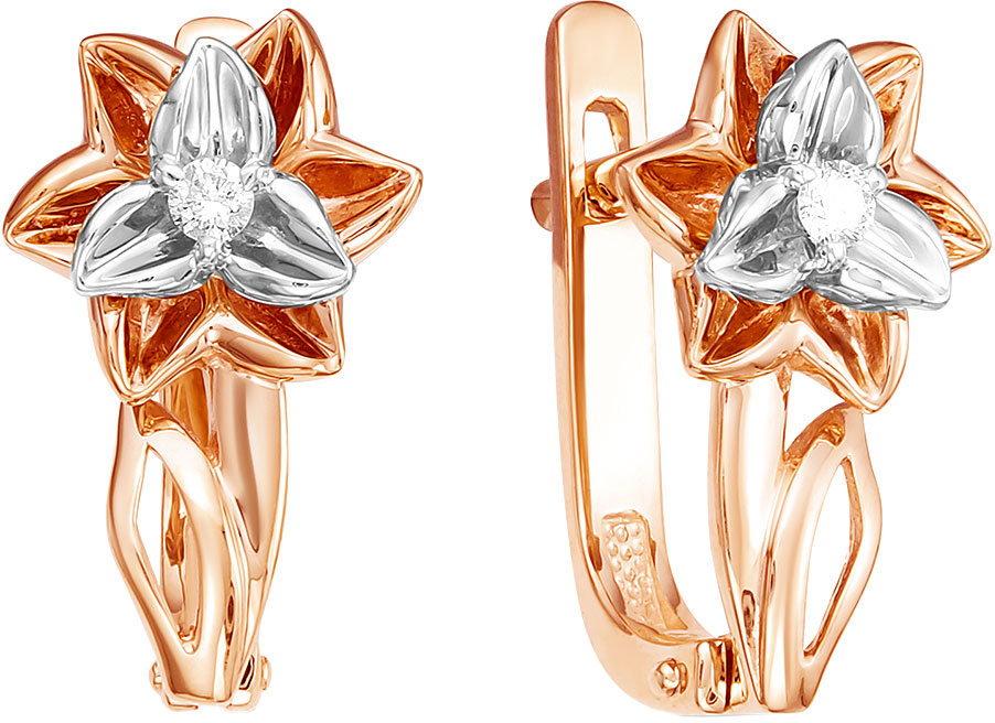 

Серьги женские Vesna jewelry 2544-151-00-00 из красного золота, бриллиант, 2544-151-00-00