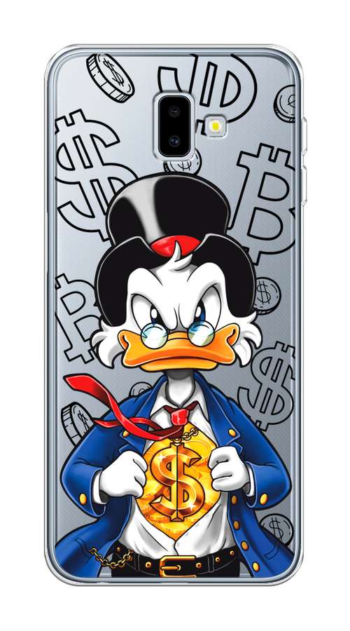 

Чехол на Samsung Galaxy J6 Plus 2018 "Scrooge Goldman", Черный;белый;синий, 26950-1