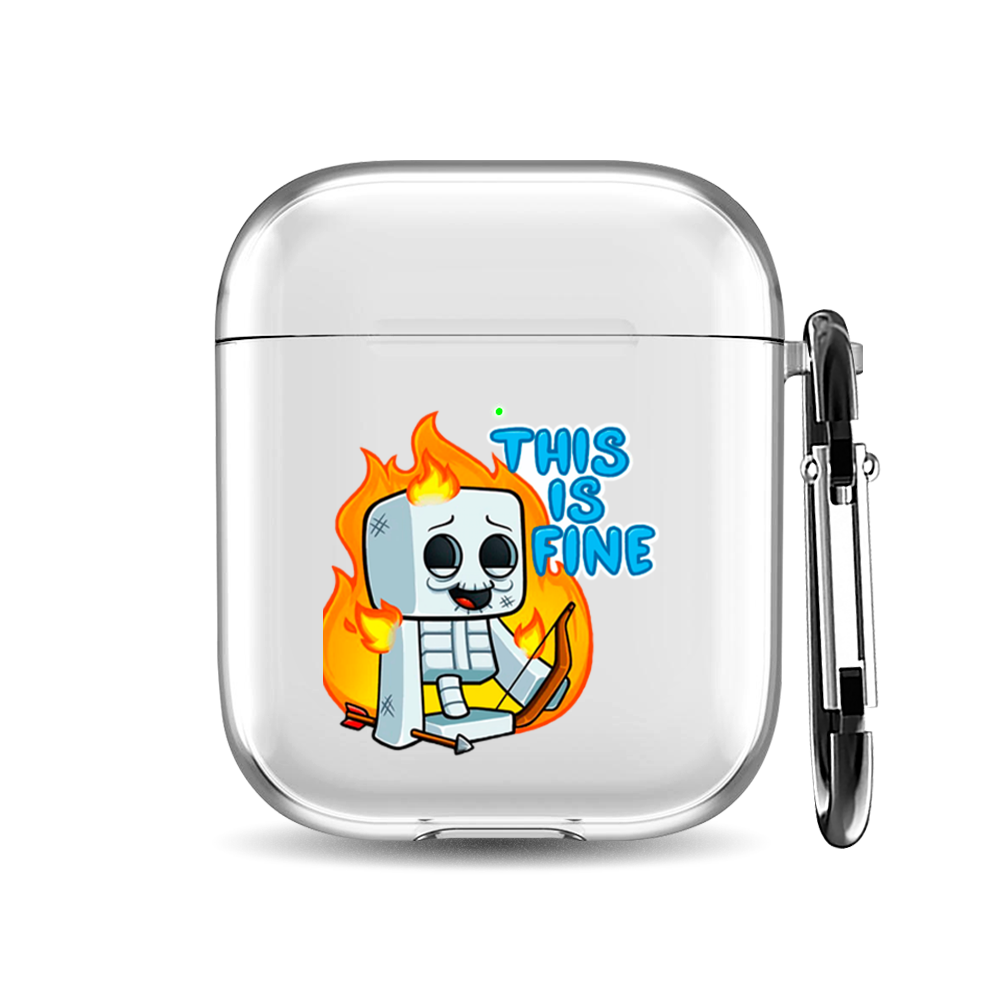 

Силиконовый чехол для наушников Airpods 1/2 "This is fine", AIPC-410-9A-1