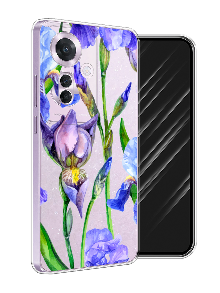 

Чехол Awog на Oppo Reno 11F "Синие ирисы", Фиолетовый;голубой;зеленый, 2516650-1