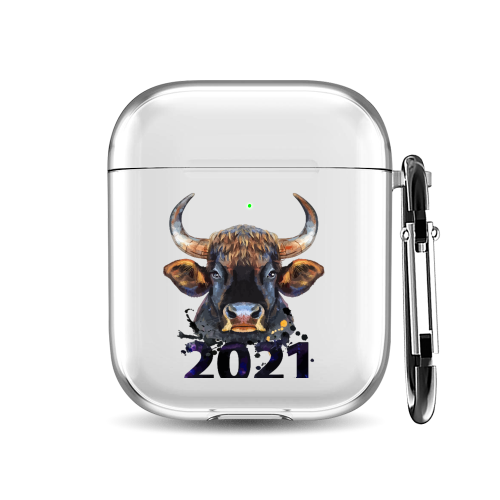 

Силиконовый чехол для наушников Airpods 1/2 "Год Быка", AIPC-410-9A-1