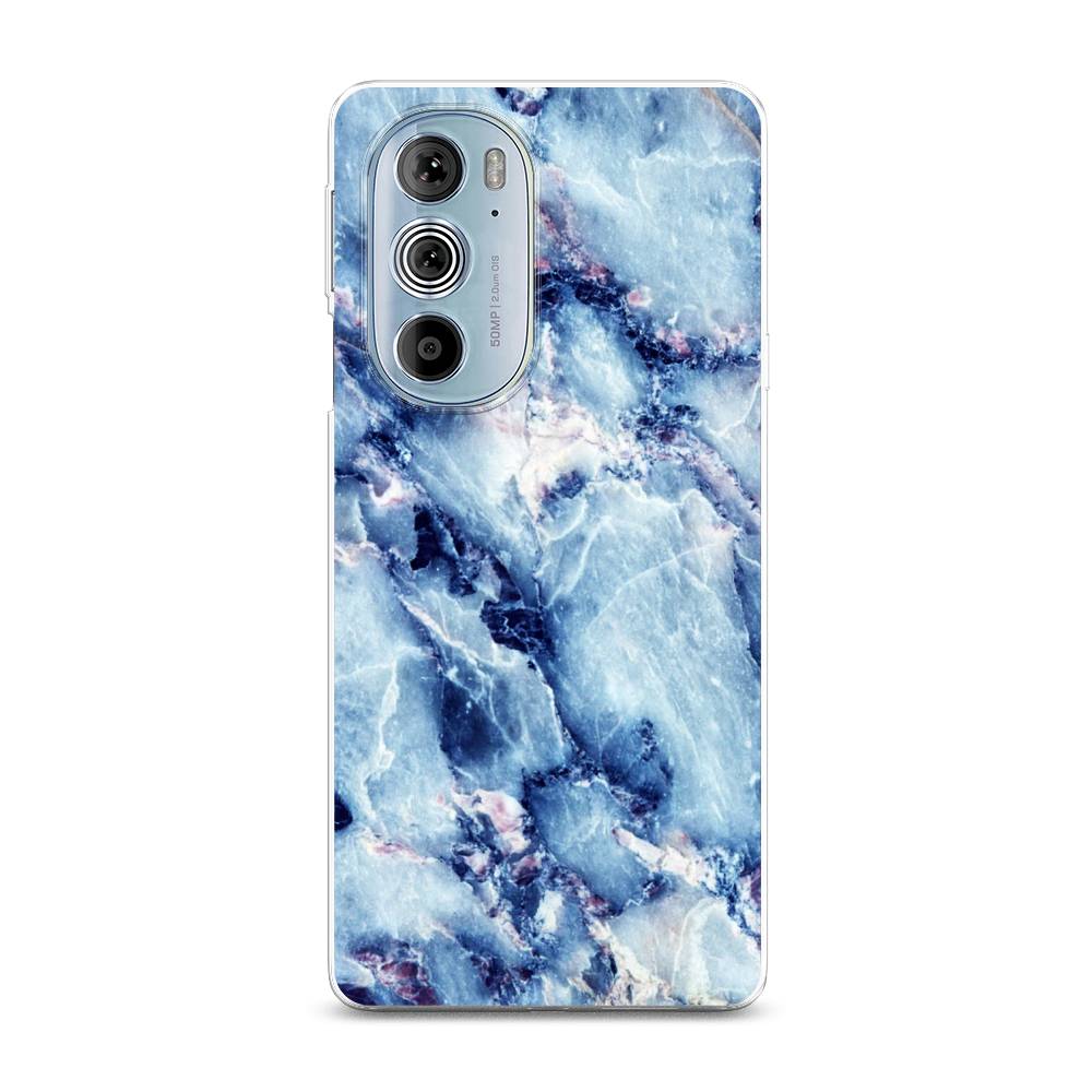 

Чехол на Motorola Edge 30 Pro "Мрамор с синими прожилками", Синий, 243350-3