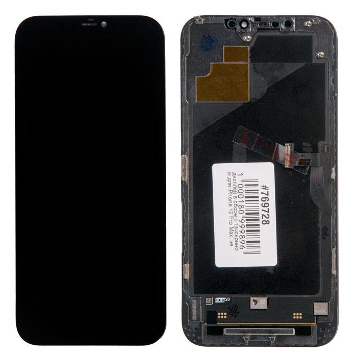 

Дисплей в сборе с тачскрином для iPhone 12 Pro Max, черный