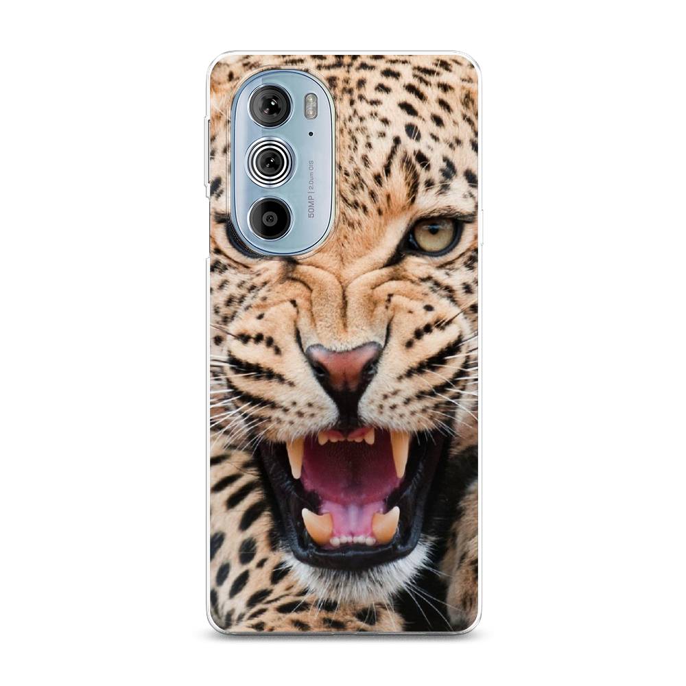 

Чехол на Motorola Edge 30 Pro "Леопард 3d", Бежевый;черный, 243350-6