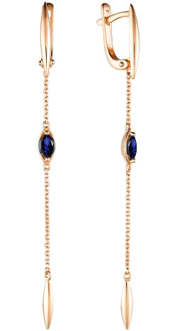 

Серьги женские АЛЬКОР 23443-102 из красного золота, сапфир