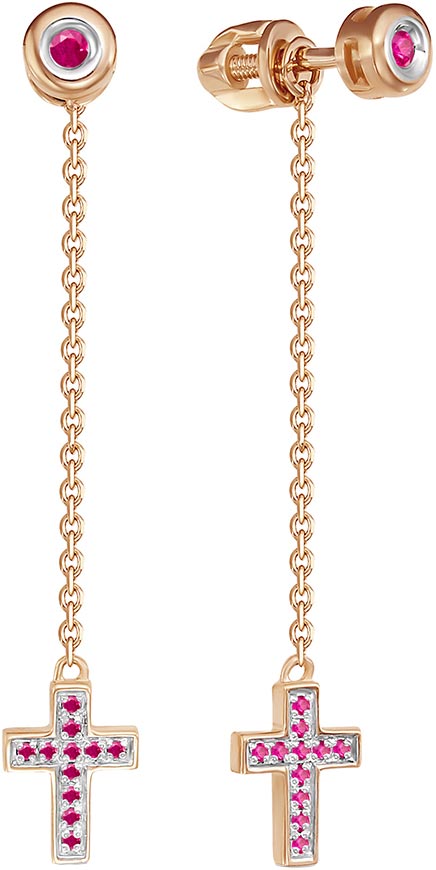 

Серьги джекеты из красного золота с рубином Vesna jewelry 4930-151-12-00, 4930-151-12-00