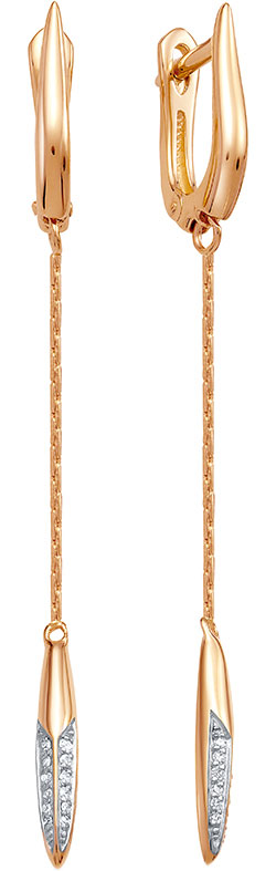 

Серьги женские Vesna jewelry 2987-151-01-00 из красного золота, бриллиант, 2987-151-01-00