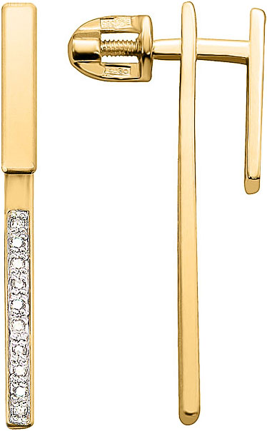 

Серьги женские Vesna jewelry 4935-151-01-00 из красного золота, бриллиант, 4935-151-01-00