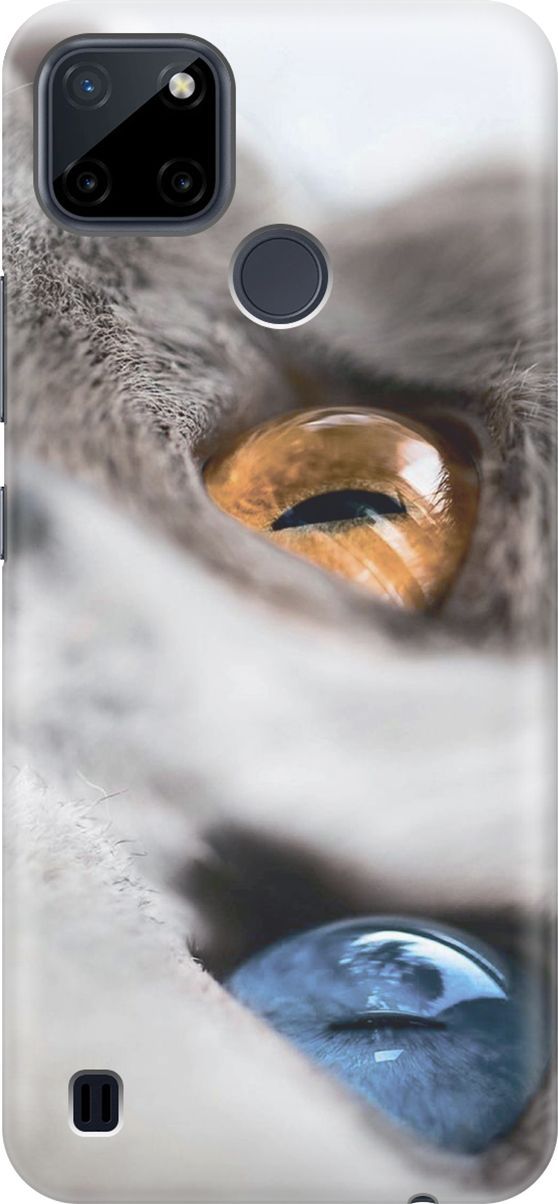 

Силиконовый чехол на Realme C21Y "Кот с разноцветными глазами", Голубой;серый, 4880