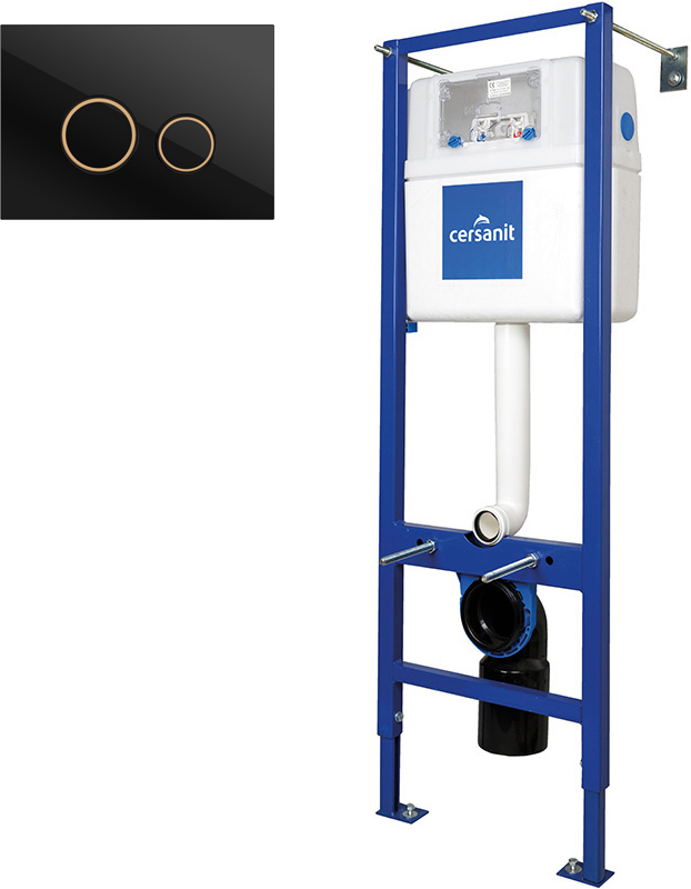 

Система инсталляции для унитазов Cersanit Vector с кнопкой Cersanit Twins черной матовой, Vector с кнопкой Cersanit Twins черной матовой