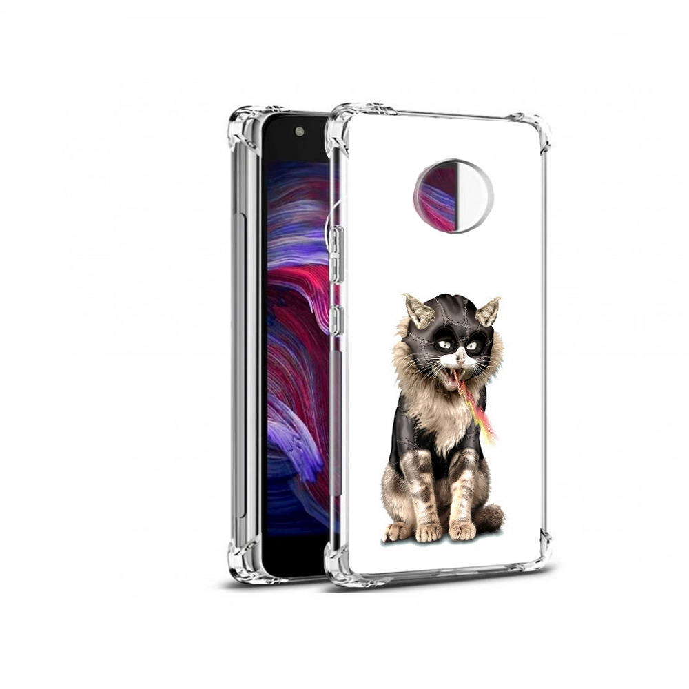 

Чехол MyPads Tocco для Motorola Moto X4 дьяволский кот (PT96319.371.341), Прозрачный, Tocco