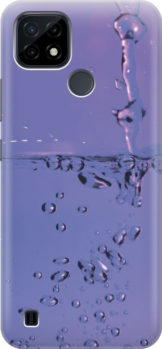 

Силиконовый чехол на realme C21 "Капли на сиреневом", Синий;фиолетовый, 7000