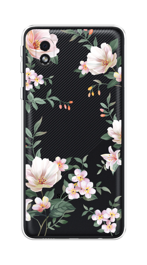 

Чехол на Samsung Galaxy A01 Core "Beautiful white flowers", Бежевый;зеленый, 2101250-1