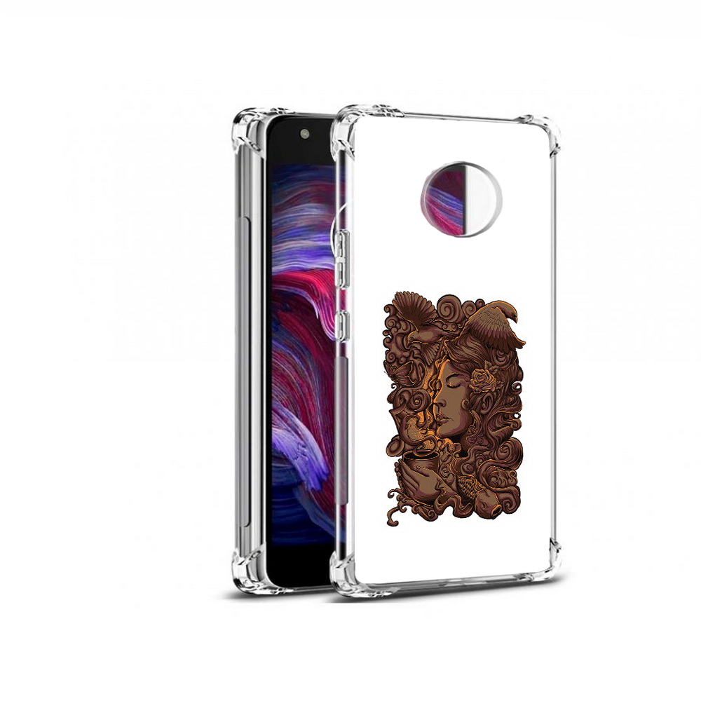 

Чехол MyPads Tocco для Motorola Moto X4 девушка с длинными волосами абстракция, Прозрачный, Tocco