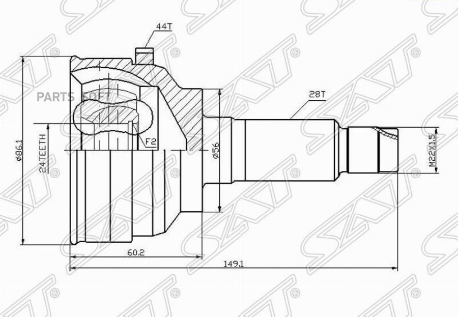 

Шрус Наружный Mazda Tribute/Ford Escape 96-02 Abs Sat арт. MA-41A44