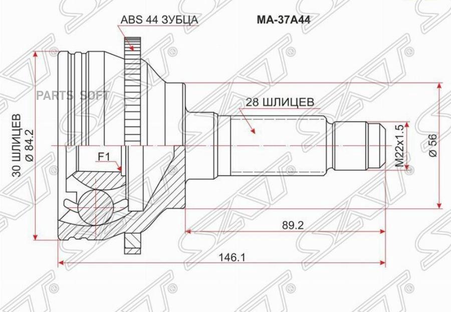 

Шрус Наружный Mazda 626/Capella/Cronos Fp/Ge9e/Fs 97- Abs Sat арт. MA-37A44