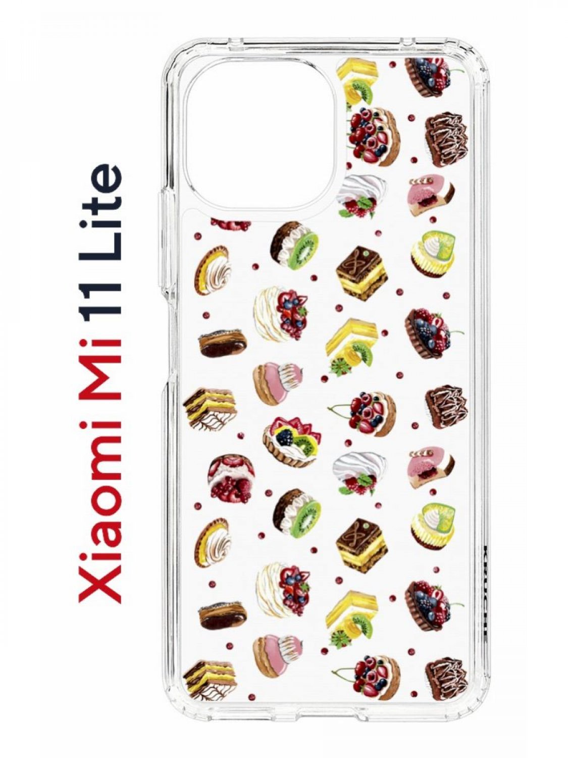 фото Чехол на xiaomi mi 11 lite kruche print cake,противоударный бампер,с защитой камеры кruче