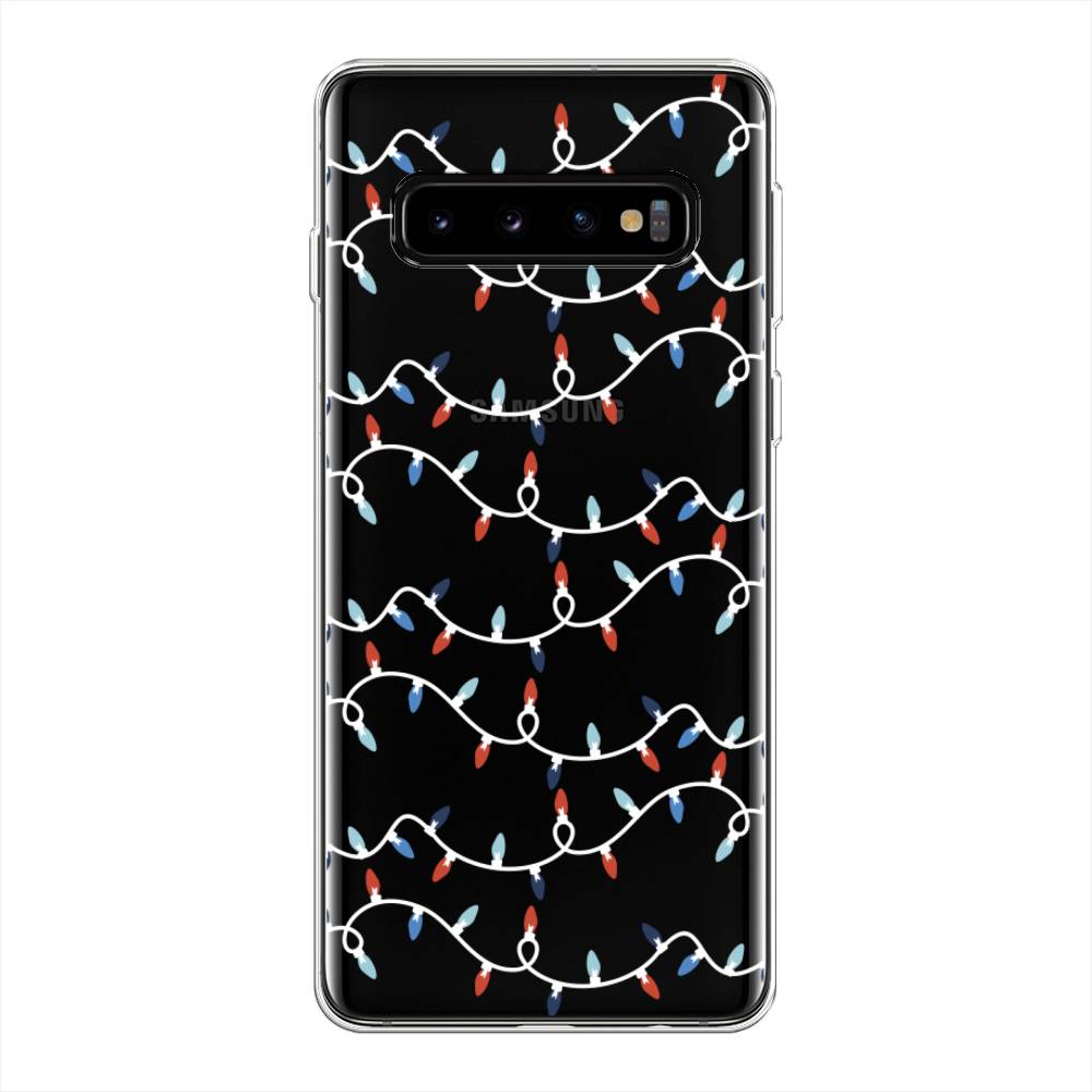 

Чехол на Samsung Galaxy S10 Plus "Разноцветная гирлянда", Белый;красный;синий, 27150-5