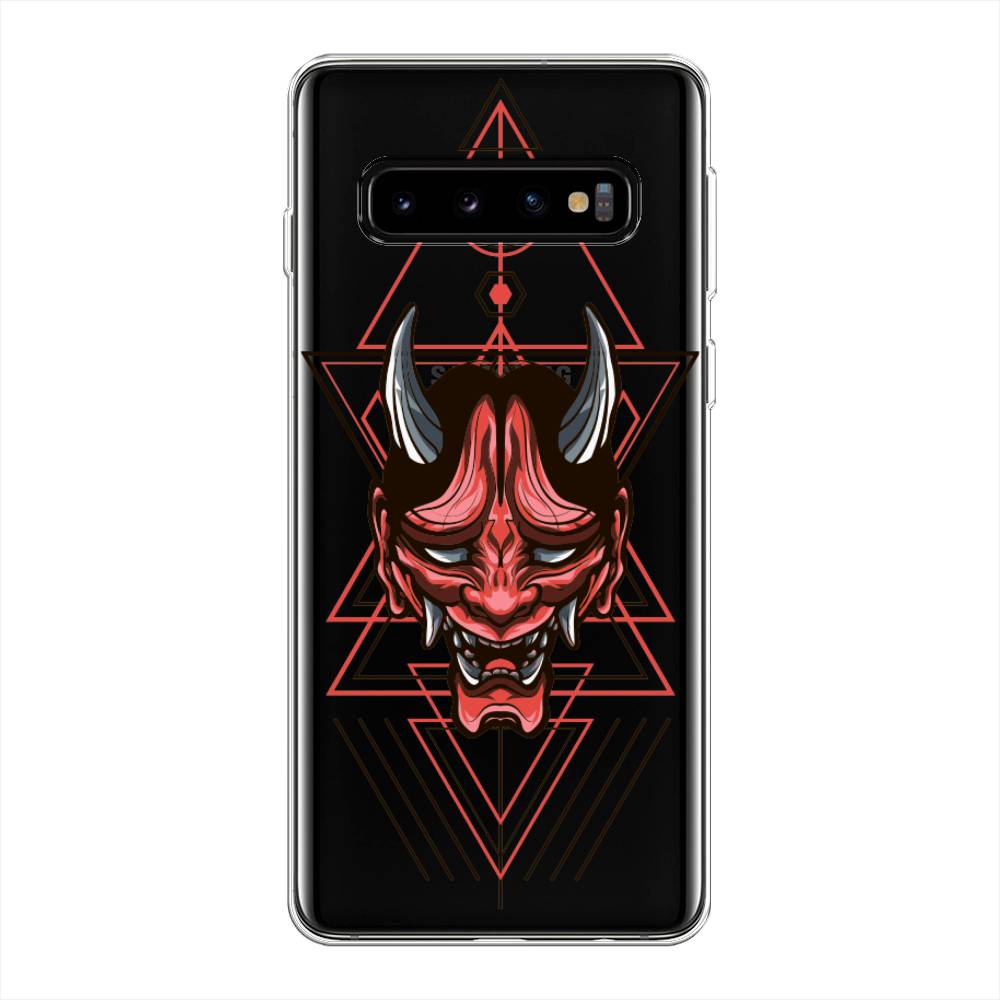 

Чехол на Samsung Galaxy S10 Plus "Hanya Oni mask", Серый;красный;черный, 27150-4