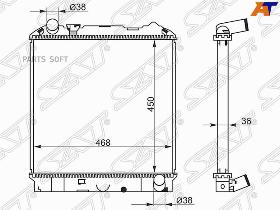 Радиатор Isuzu Elf/Nissan Atlas Nkr6#/7#/8# Akr#/Bkr# 4Hf1/4Hg1/4Hl1 00-02 Sat Is0002