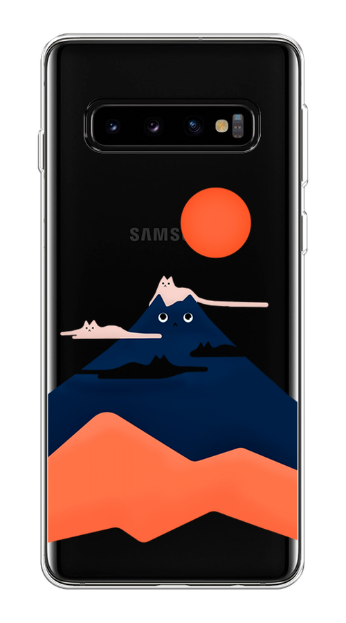 

Чехол на Samsung Galaxy S10 Plus "Кот-гора", Черный;оранжевый, 27150-4
