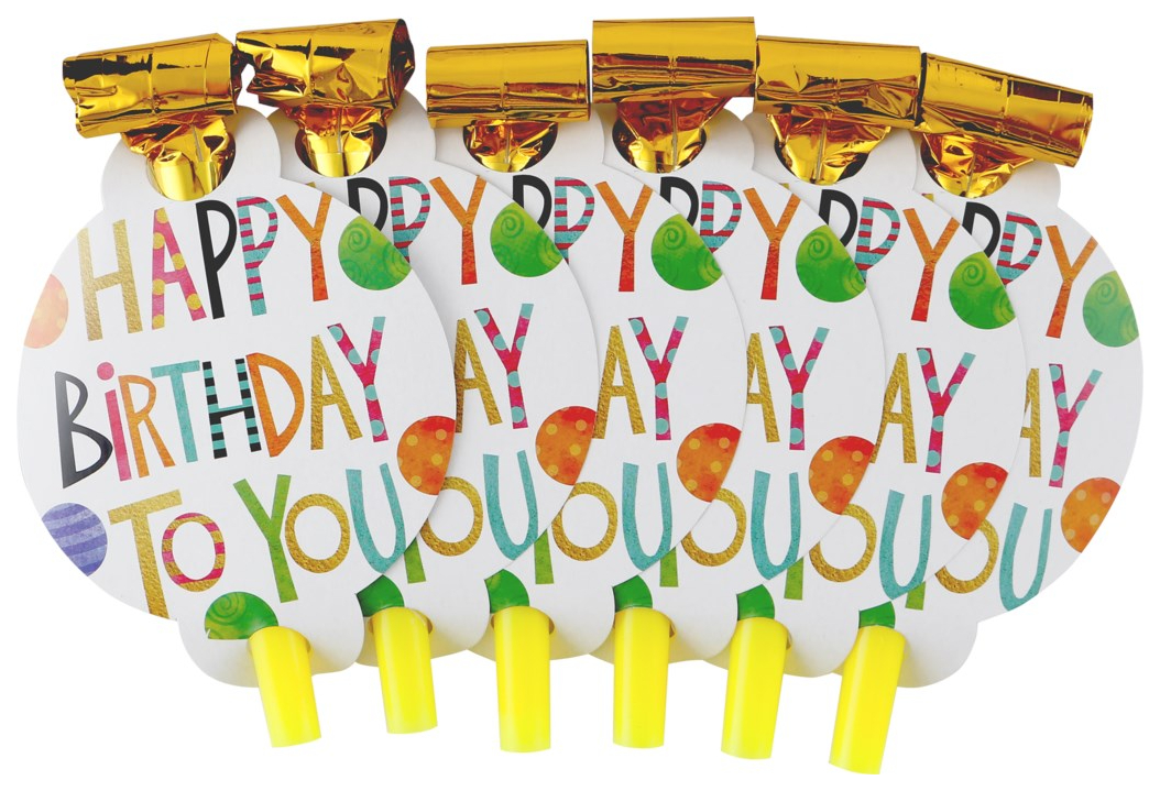 

Гудки Happy Birthday Дудки праздничные 6 шт