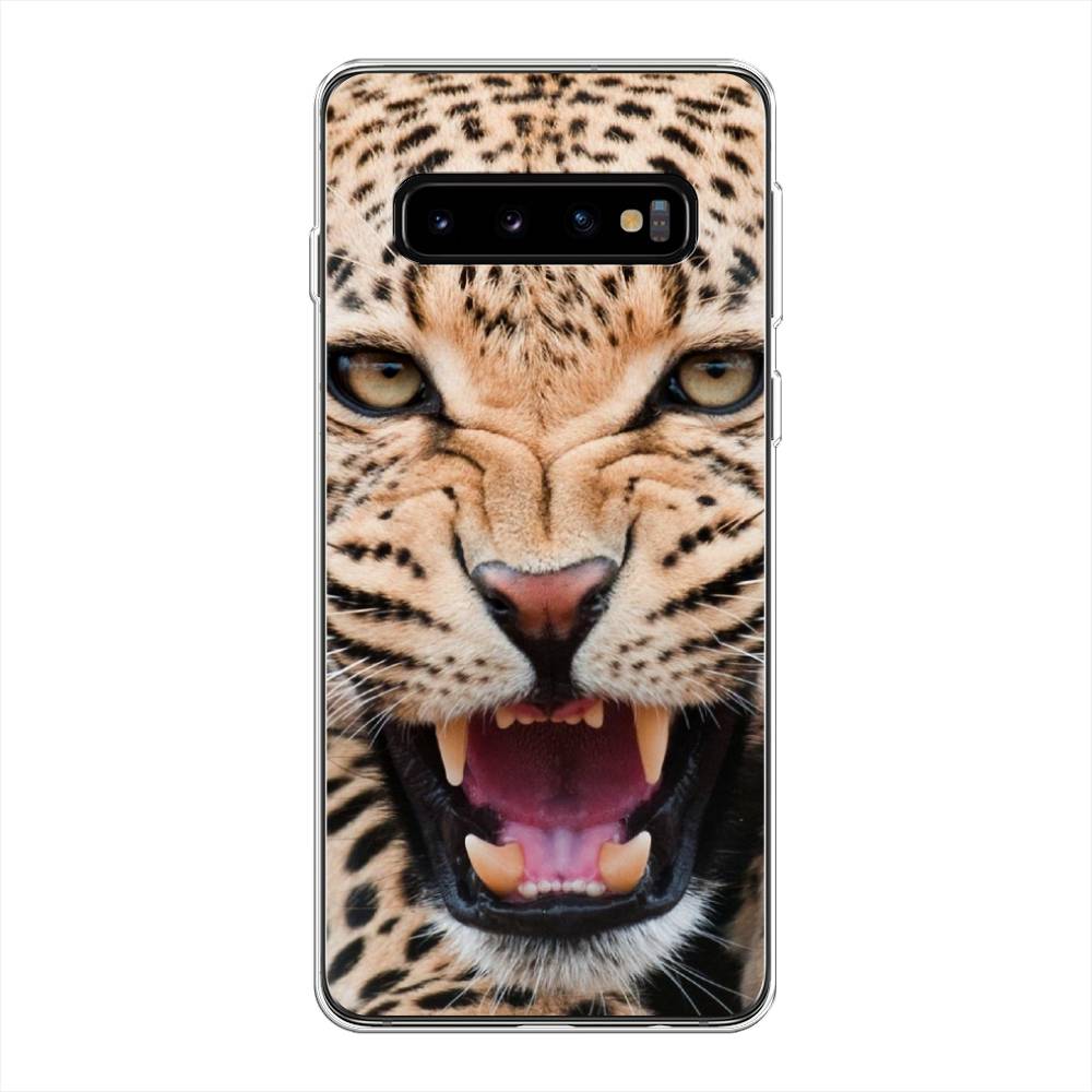 

Чехол на Samsung Galaxy S10 Plus "Леопард 3d", Бежевый;черный, 27150-6