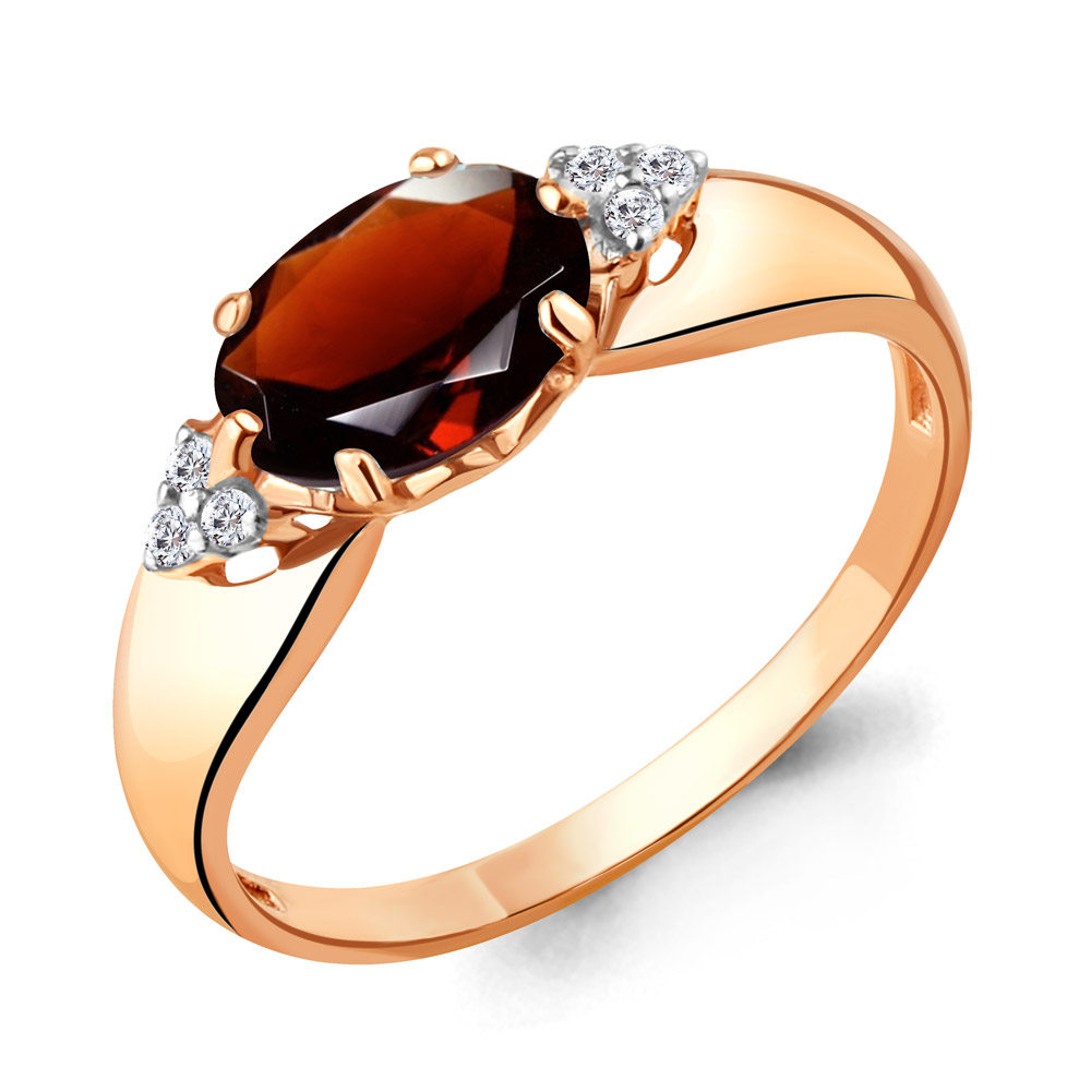 

Кольцо из серебра с гранатом Aquamarine Aquamarine 6914703А_925_з р. 17,5, 6914703А_925_з