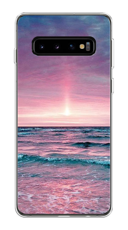 

Чехол на Samsung Galaxy S10 Plus "Восход 3", Розовый;голубой, 27150-2