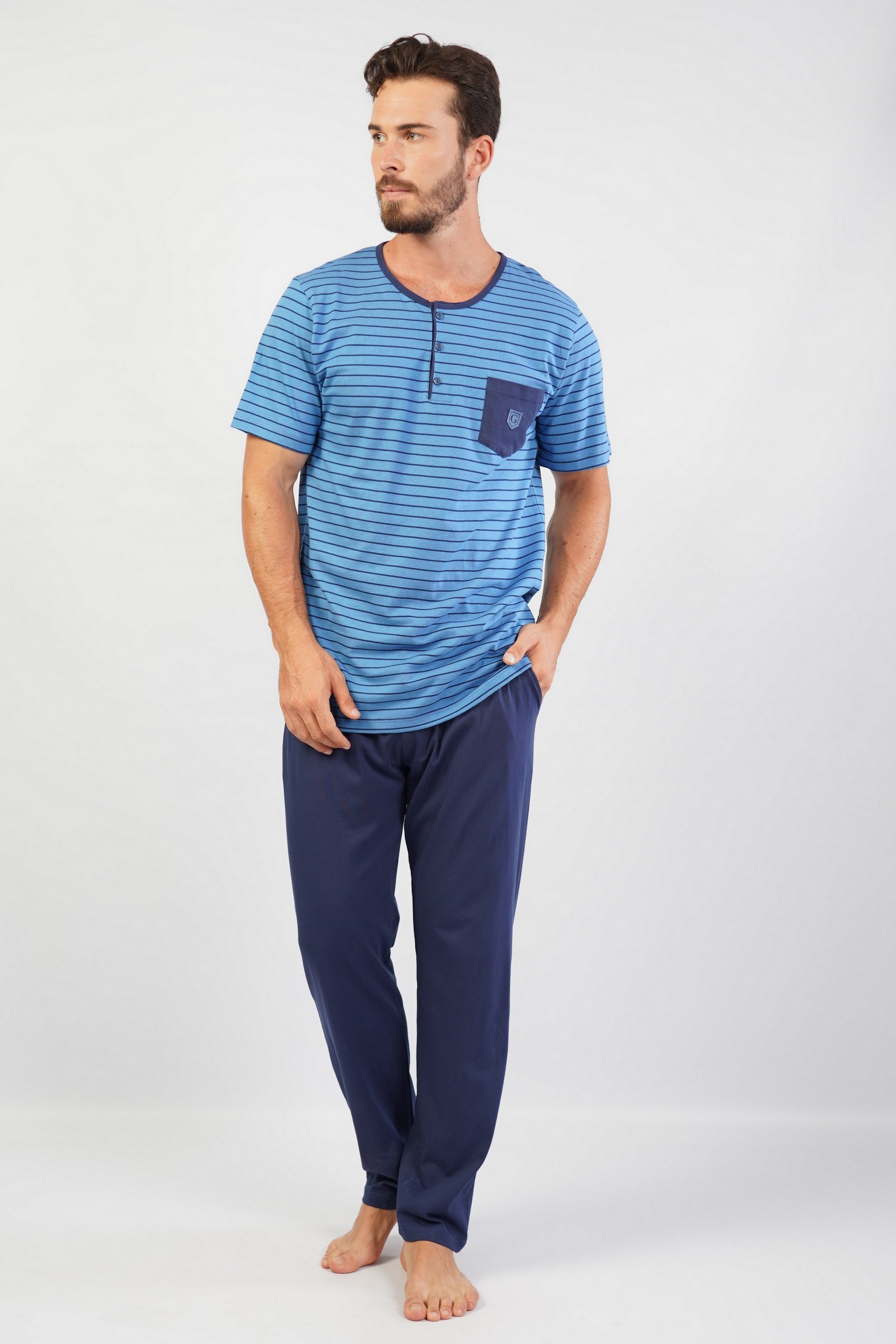

Пижама мужская VIENETTA 104226_0974 синяя 3XL, Синий, 104226_0974